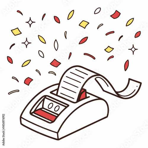 Office-confetti Vector Illustration Printable Graphic Design for Office Celebration