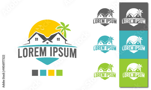 Logo Beach Real Estate Editable Text 