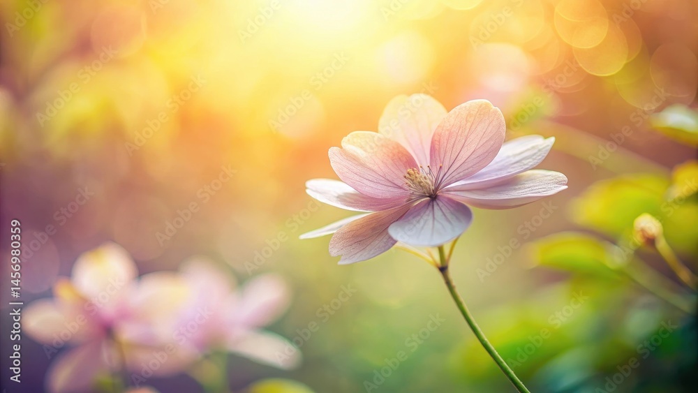 Delicate petals of a small flower unfurl in soft focus against a hazy backdrop, garden, blossoms, garden Delicate petals of a small flower unfurl in soft focus against a hazy backdrop, garden, blossoms, garden