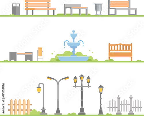 City park icon Set