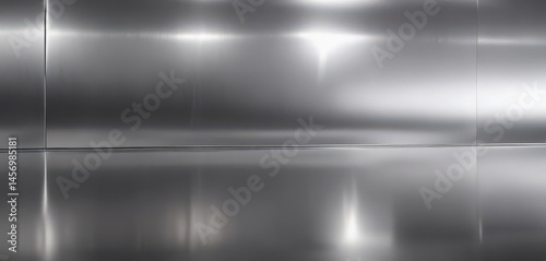Polished silver metal backdrop, gleaming reflection  , bright, minimal