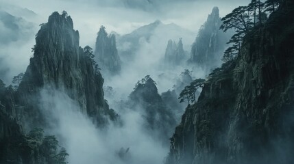 Tableau sur plexiglas  Misty Mountain Peaks (1)  © ARA graphics