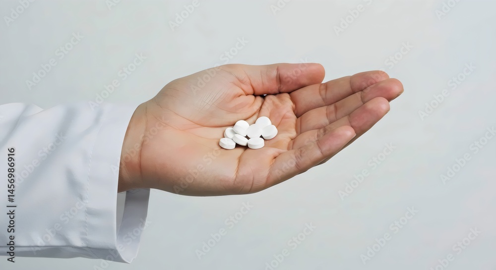 Medical Professional Holding Pill Container and Tablets for Treatment Plan and Recovery Storytelling Medical Professional Holding Pill Container and Tablets for Treatment Plan and Recovery Storytelling