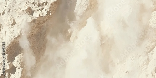 High-angle view of an eruptive geological formation.