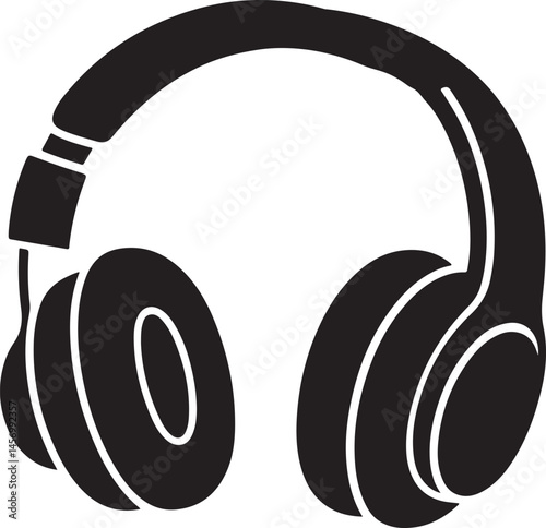 Headphones silhouette icon vector illustration