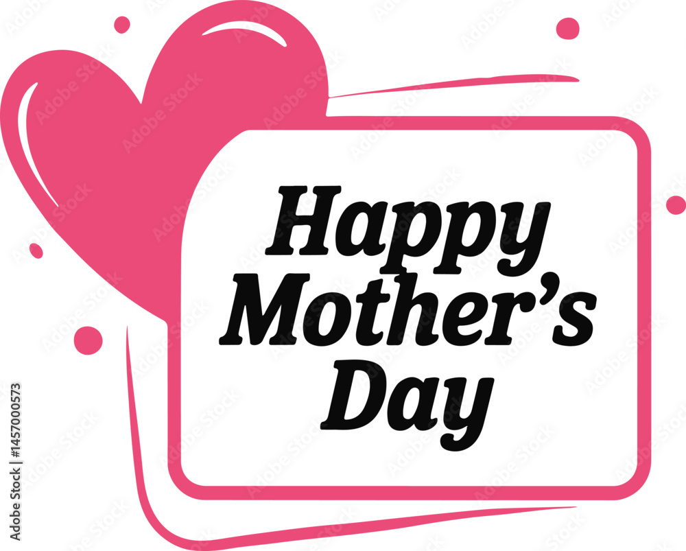 Fototapeta premium Happy mothers day logo vector art illustration