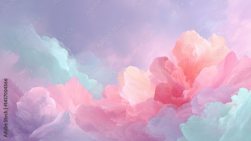 Fototapeta premium Pastel Dreamy Abstract Floral Cloudscape