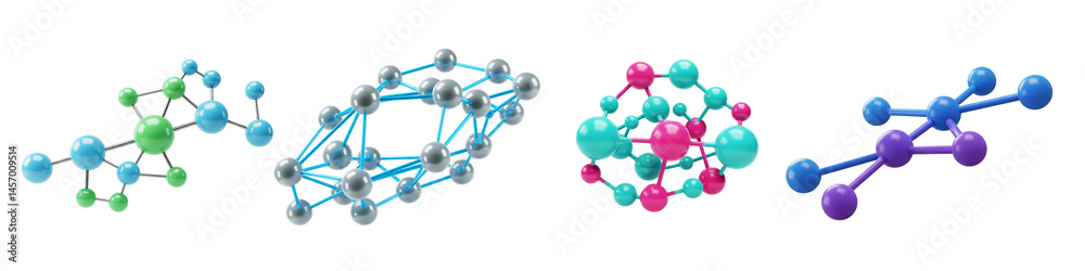 Set of Neural Network and Molecular Structures Isolated on Transparent Background Set of Neural Network and Molecular Structures Isolated on Transparent Background