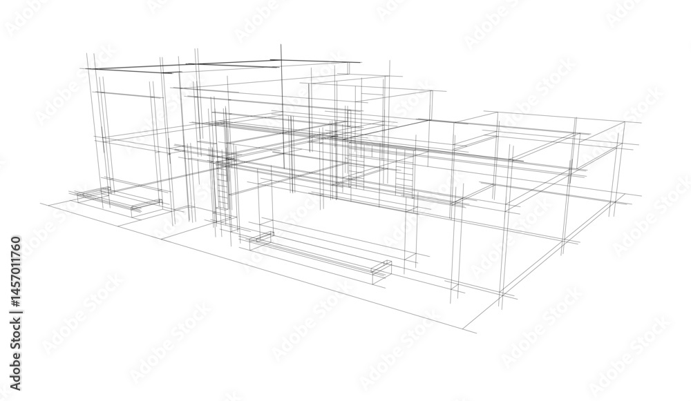 Architectural drawing vector 3d illustration Architectural drawing vector 3d illustration