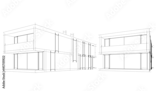 Architectural drawing vector 3d illustration