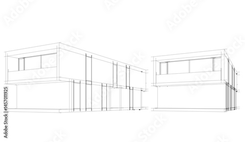 Architectural drawing vector 3d illustration