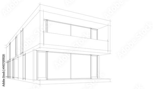 Architectural drawing vector 3d illustration