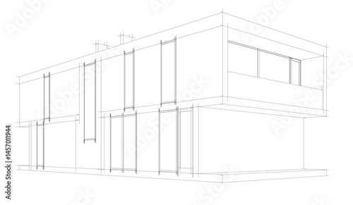 Architectural drawing vector 3d illustration