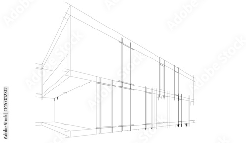 Architectural drawing vector 3d illustration