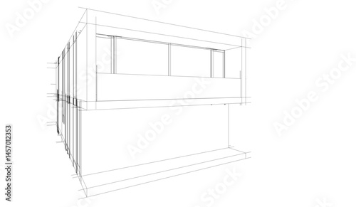 Architectural drawing vector 3d illustration