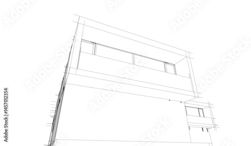 Architectural drawing vector 3d illustration