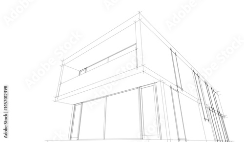 Architectural drawing vector 3d illustration