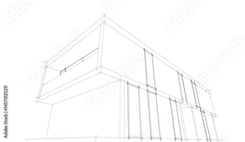 Architectural drawing vector 3d illustration