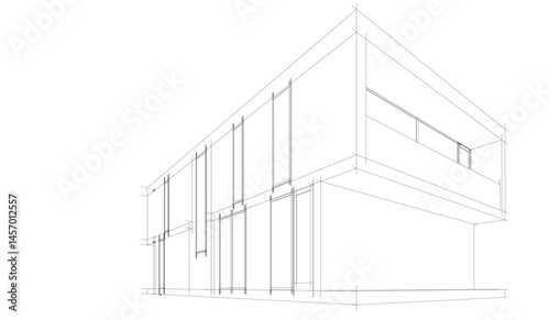 Architectural drawing vector 3d illustration