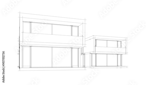 Architectural drawing vector 3d illustration