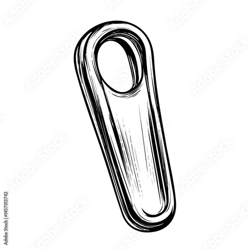 Paperclip symbol - black and white & minimalist design for tattoos, logos, vectors - isolated on white background.
