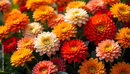 Close up flowers in full color