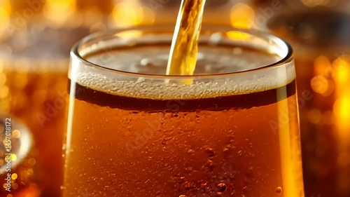 Wallpaper Mural Amber beer pouring into glass Torontodigital.ca