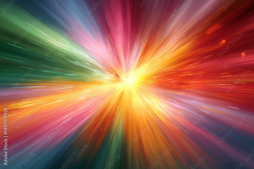Obraz premium Abstract Colorful Radial Burst of Light