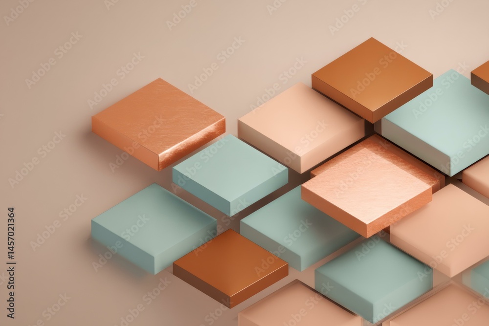 Obraz premium Abstract Geometric Shapes Composition in Pastel Colors