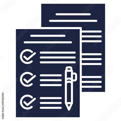 exam icon  blue style