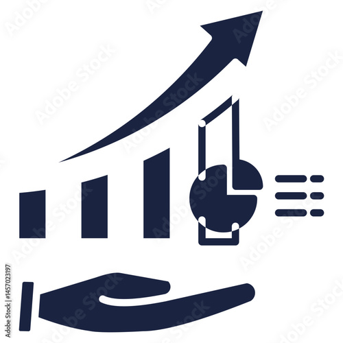 statistic icon blue style