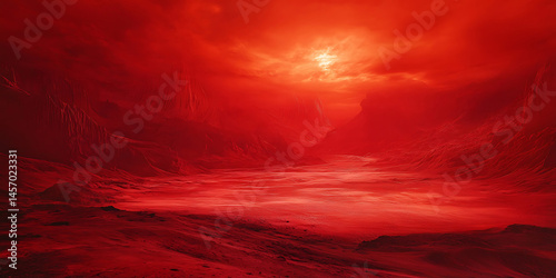 Red Landscape Abstract Background Texture with Sunset Hues