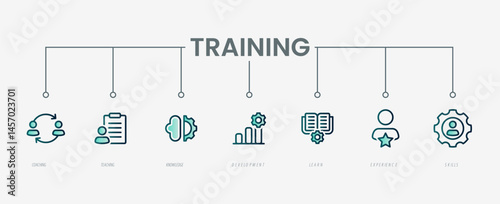Training set icon with modern green concept