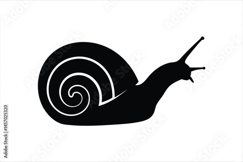 snail black silhouette vector, snail isolated, snail black symbol 