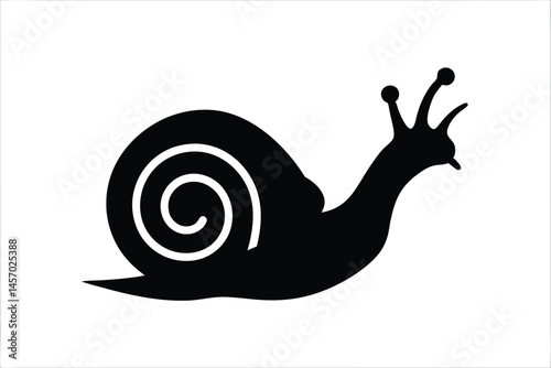 snail black silhouette vector, snail isolated, snail black symbol 
