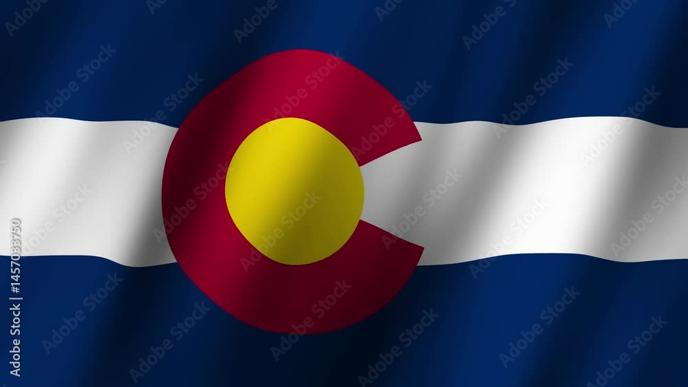 American flag waving proudly with Colorado state colors representing freedom and patriotism in the heart of the Rockies