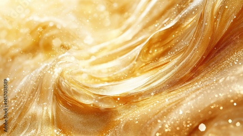 Golden, swirling, luminous liquid texture