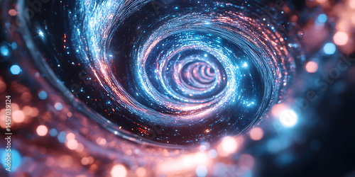 Abstract Swirling Galaxy Cosmic Nebula Background