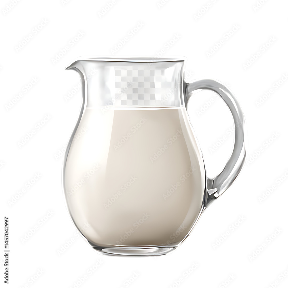 Glass pitcher of milk, isolated on transparent background. Glass pitcher of milk, isolated on transparent background.