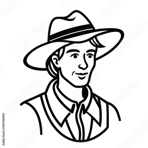 silhouette farmer shape vector design