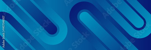Free Download Modern dark blue abstract horizontal banner background with glowing geometric lines.Suitable for covers, brochures, presentations, flyers. - GFXLoad