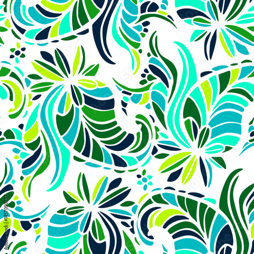 Seamless pattern with multicolor Paisley print. Vector illustration