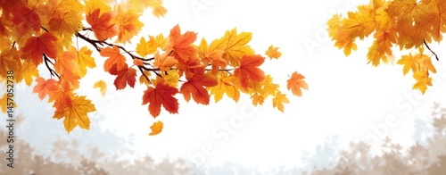 Autumn Leaves Branch Background Image