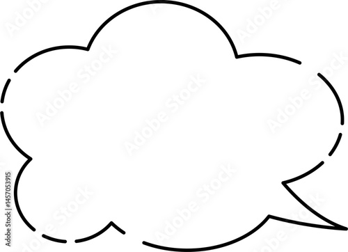 モコモコ使いやすいシンプルなふきだし(しっぽ右)