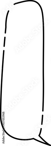 縦長のゆるいシンプル隙間ありふきだし(しっぽ右)