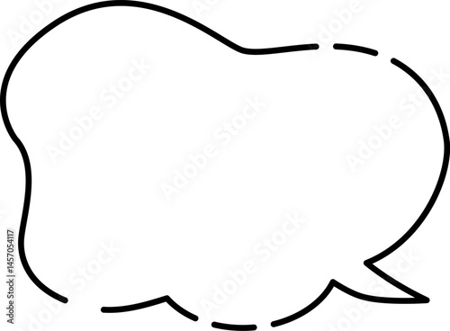 ゆるふわな雲型のシンプルふきだし(右しっぽ)