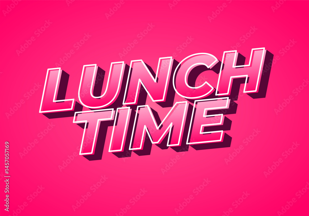 Fototapeta premium Lunch time. Text effect for restaurant advertising needs both online and offline