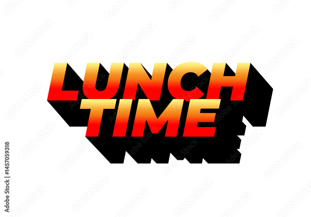 Fototapeta premium Lunch time. Text effect for restaurant advertising needs both online and offline