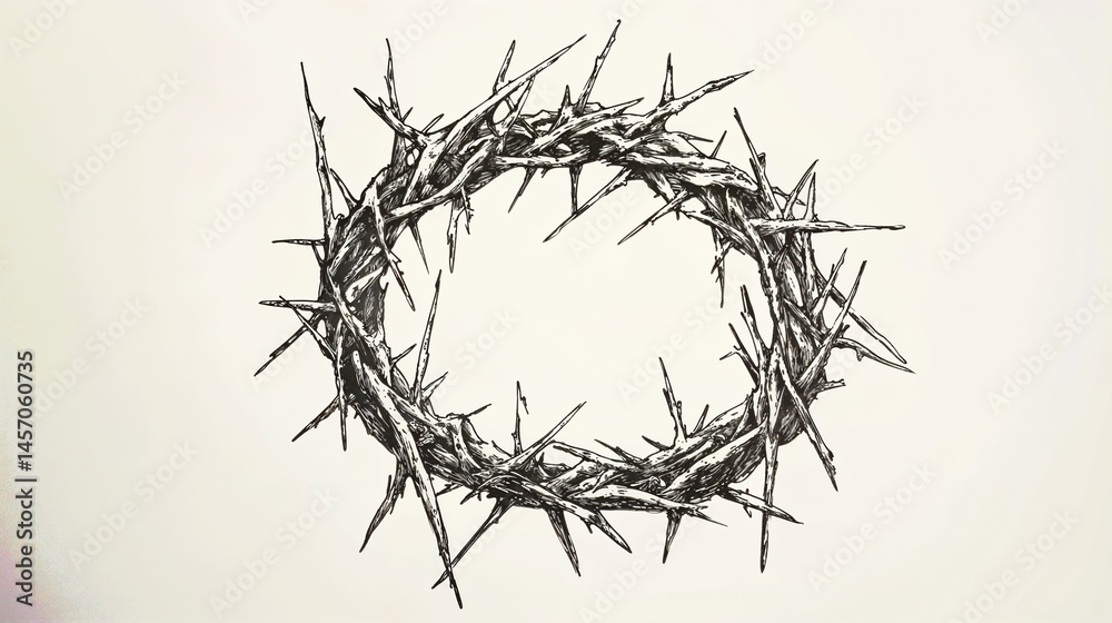 Fototapeta premium Crown of Thorns Symbolizing Sacrifice and Suffering 
