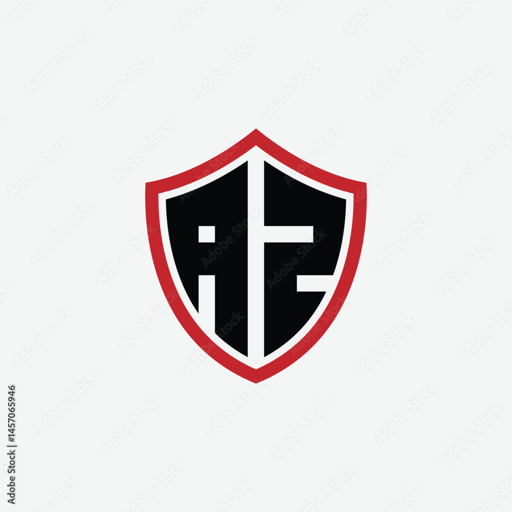 Fototapeta premium 587 shield logo shape letter alphabet educational learning A Z
